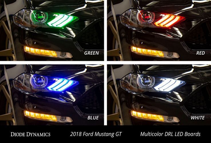 Diode Dynamics 2018-2019 Ford Mustang Multicolor DRL LED Boards - Image 8