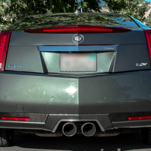 Alternative view of EOS 2009-2015 Cadillac Gen.2 CTS-V Coupe Carbon Fiber Rear Bumper Insert Covers Carbon Fiber Rear Bumper Insert