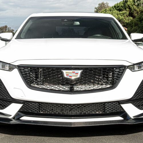 Alternative view of EOS 2020-2024 Cadillac CT5 Models | CT5-V Blackwing Style ABS Plastic-Glossy Black Front Bumper Grille Cover