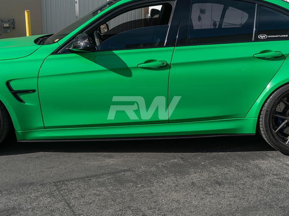 RW Carbon BMW F80 M3 3D Style CF Side Skirt Extensions (4)