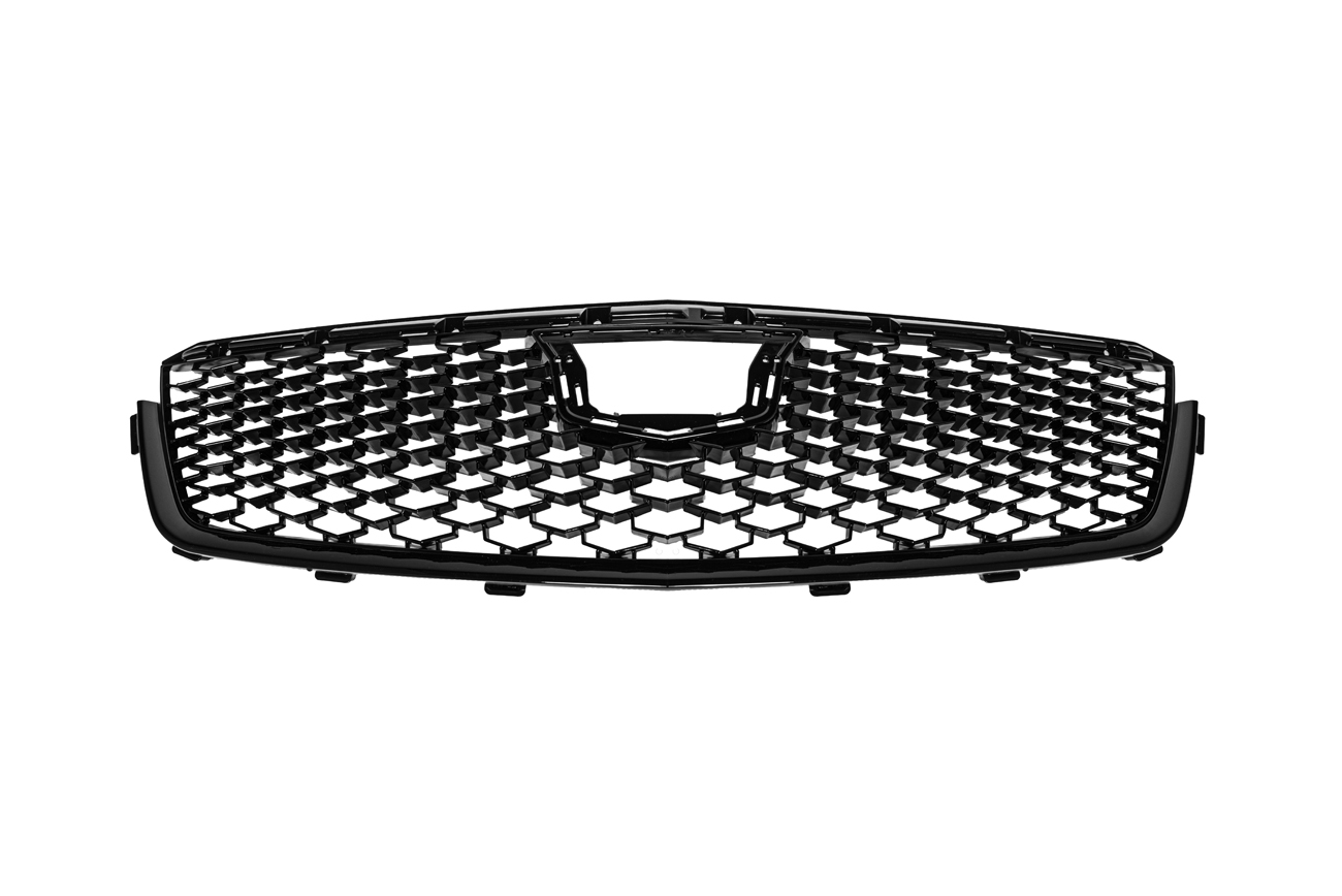 2020-up-cadillac-ct4-front-bumper-grille-cover Painted Glossy Black (4)