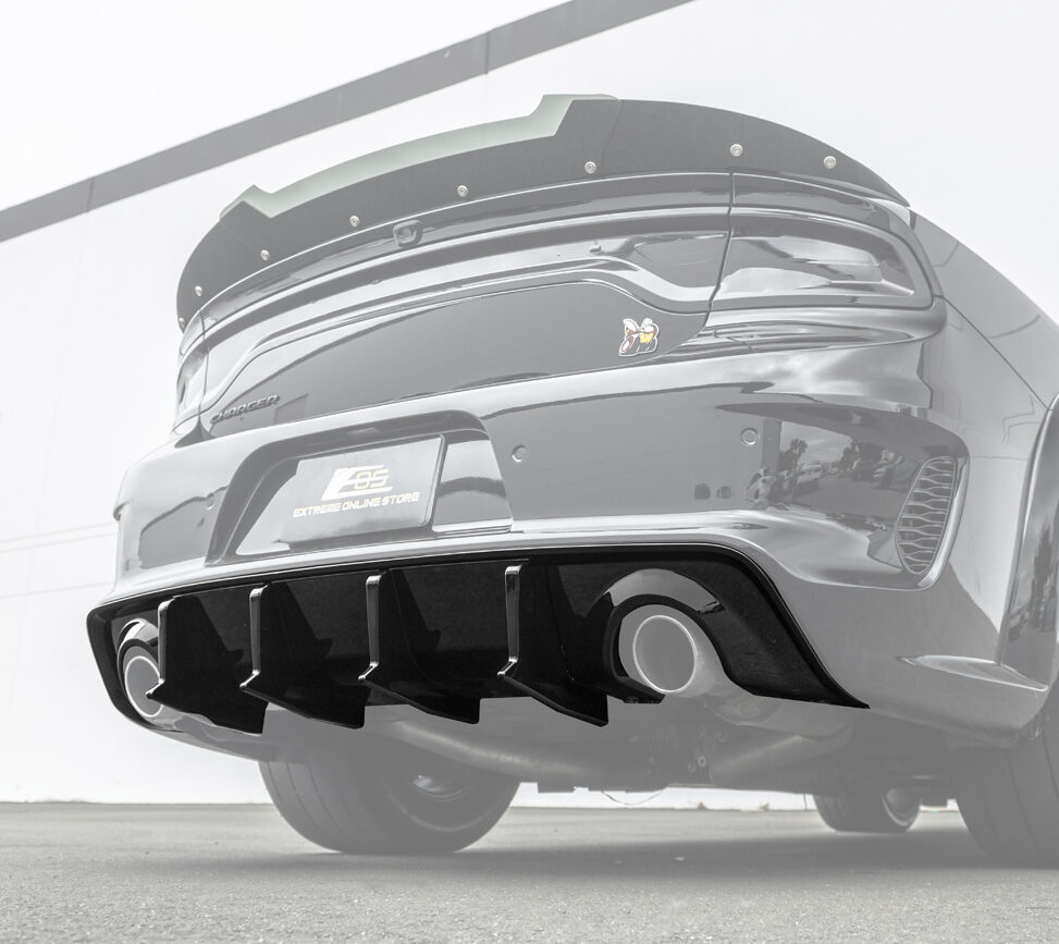 2020-2025 Dodge Charger Widebody SRT Glossy Black Rear Bumper Exhaust Diffuser