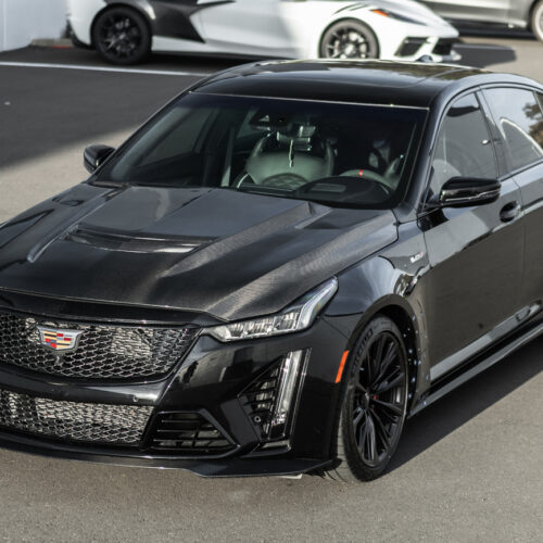 Alternative view of EOS 2020-24 Cadillac CT5-V Blackwing Front Lip Splitter