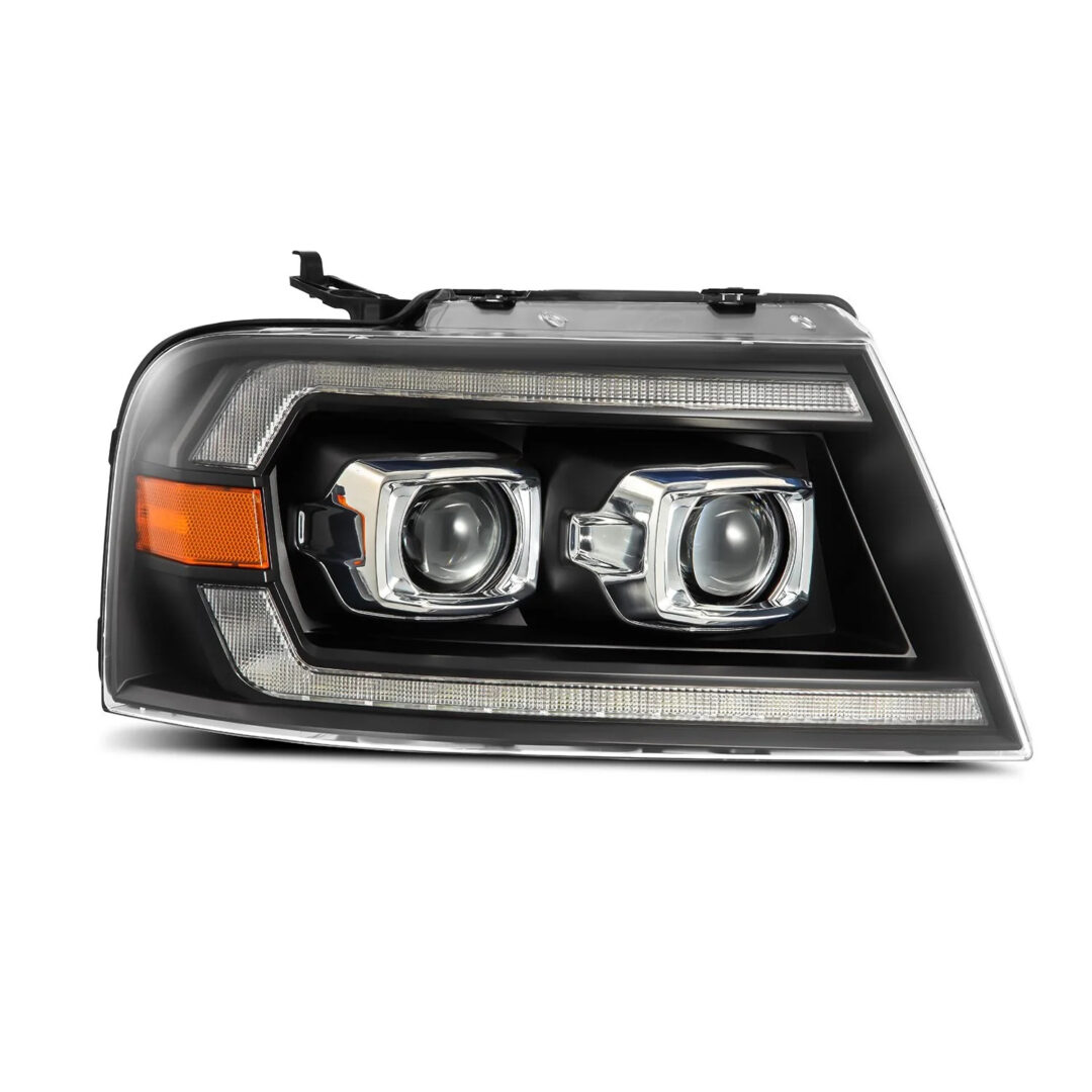 AlphaRex 04-08 Ford F150 06-08 Lincoln Mark LT PRO-Series Halogen Projector Headlights Black (3)
