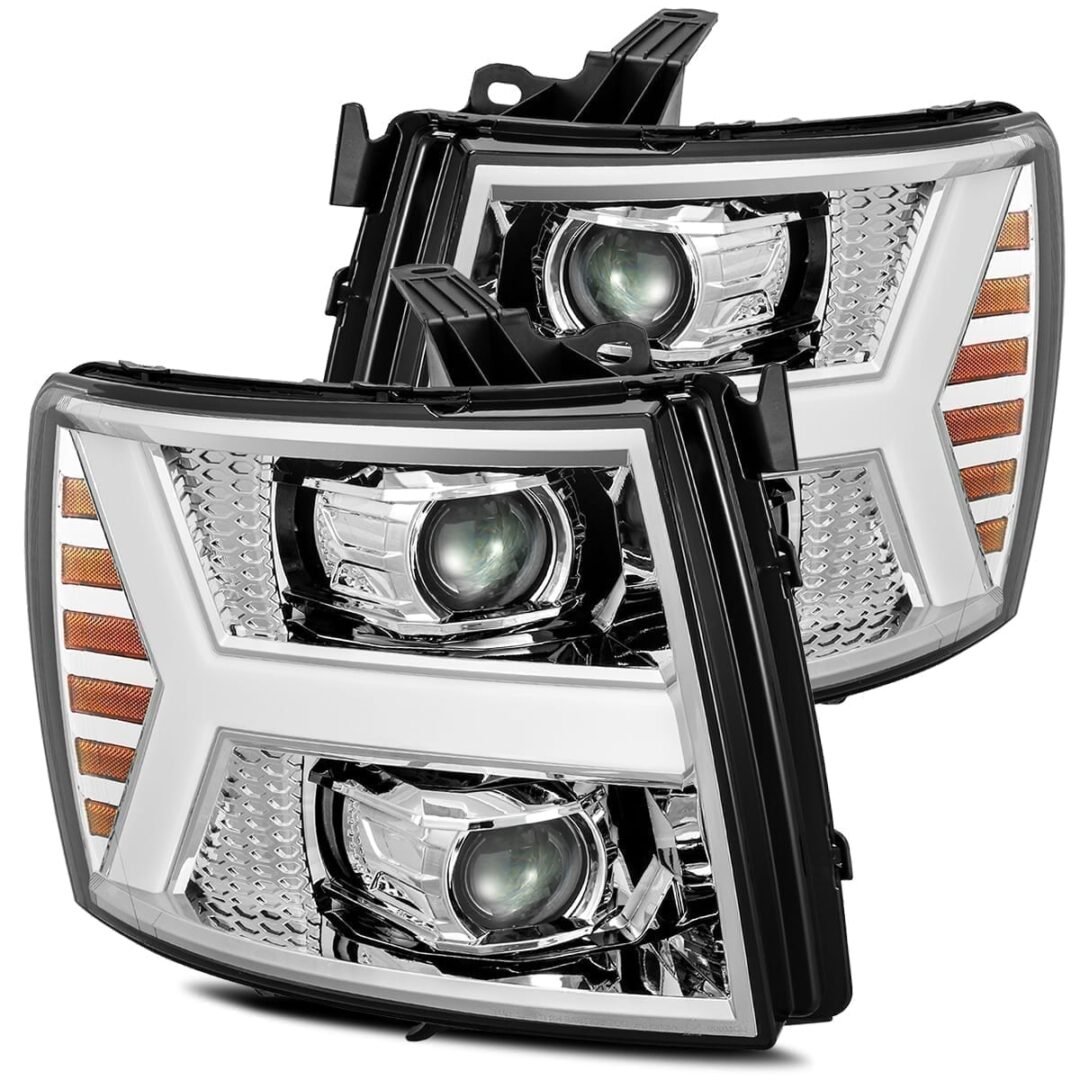 AlphaRex 07-13 Chevrolet Silverado LUXX-Series LED Projector Headlights Chrome (1)