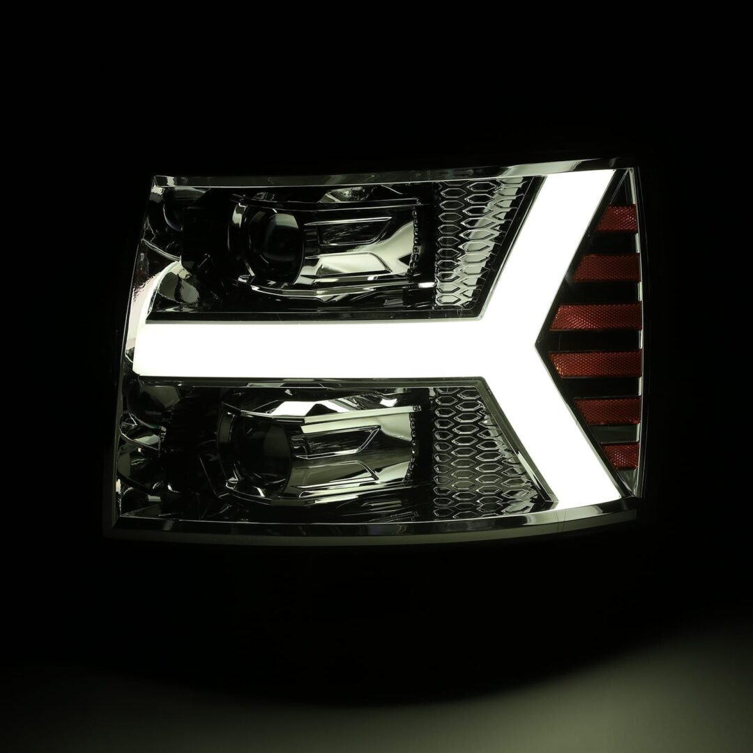 AlphaRex 07-13 Chevrolet Silverado LUXX-Series LED Projector Headlights Chrome (4)