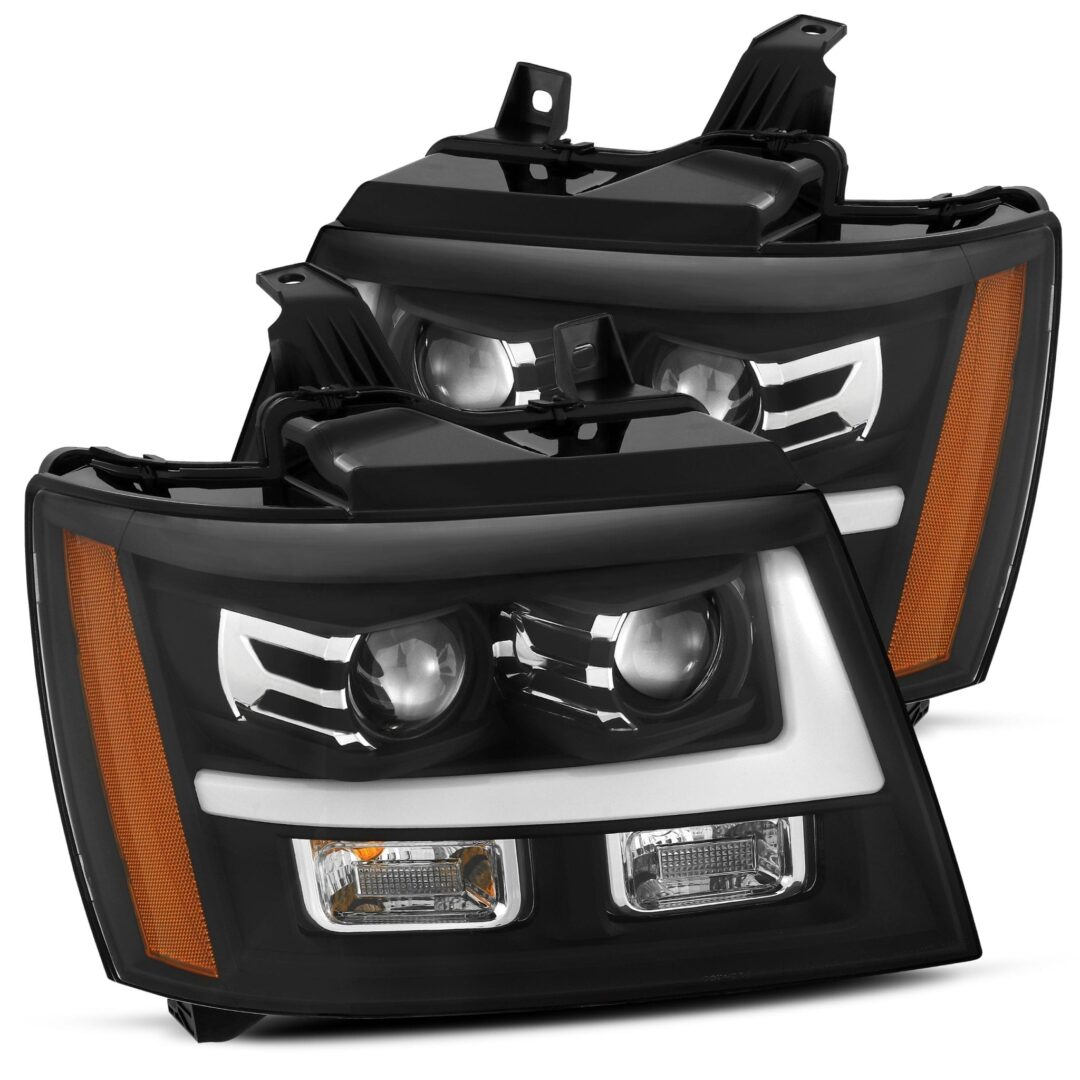 AlphaRex 07-14 Chevrolet TahoeSuburban07-13 Avalanche LUXX-Series LED Projector Headlights Black (2)