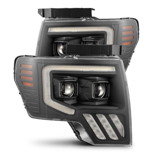 AlphaRex 09-14 Ford F150 MKII LUXX-Series LED Projector Headlights Black