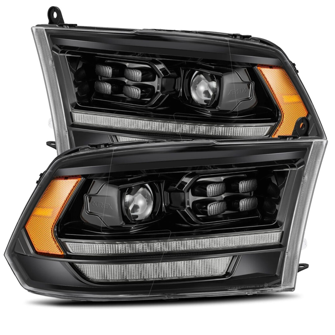 AlphaRex 09-18 Ram Truck LUXX-Series (5th Gen 2500 Style) LED Projector Headlights Alpha-Black (1)