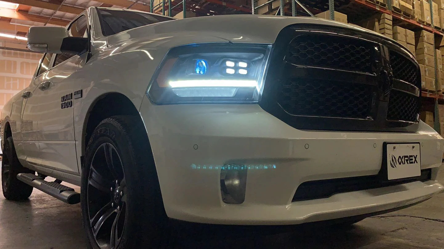 AlphaRex 09-18 Ram Truck LUXX-Series (5th Gen 2500 Style) LED Projector Headlights Alpha-Black (13)