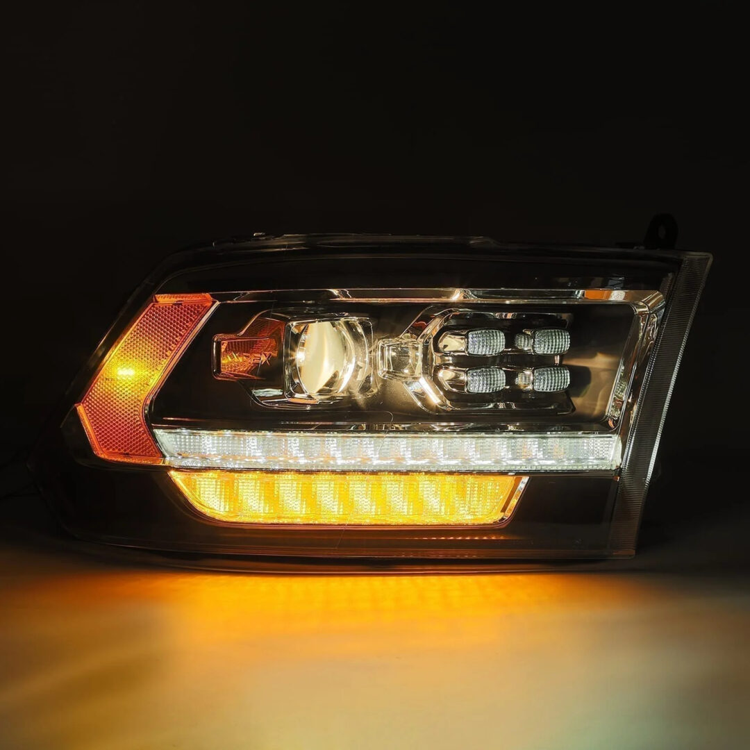 AlphaRex 09-18 Ram Truck LUXX-Series (5th Gen 2500 Style) LED Projector Headlights Alpha-Black (6)