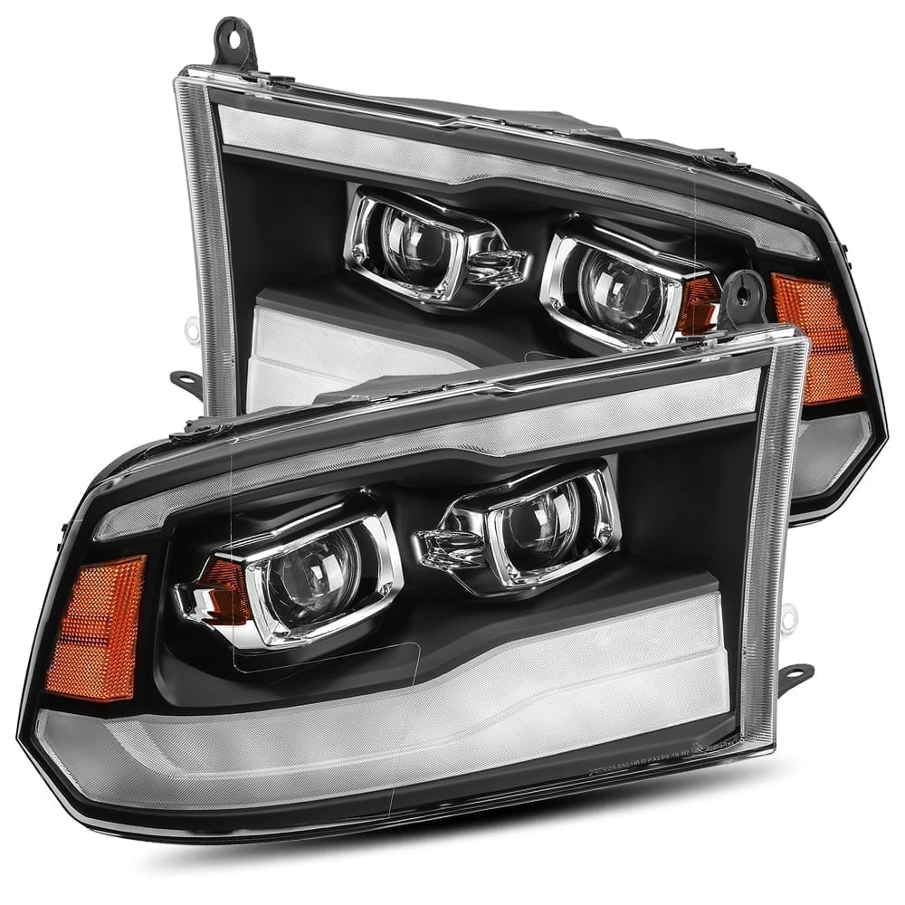 AlphaRex 09-18 Ram Truck LUXX-Series LED Projector Headlights Black (1)