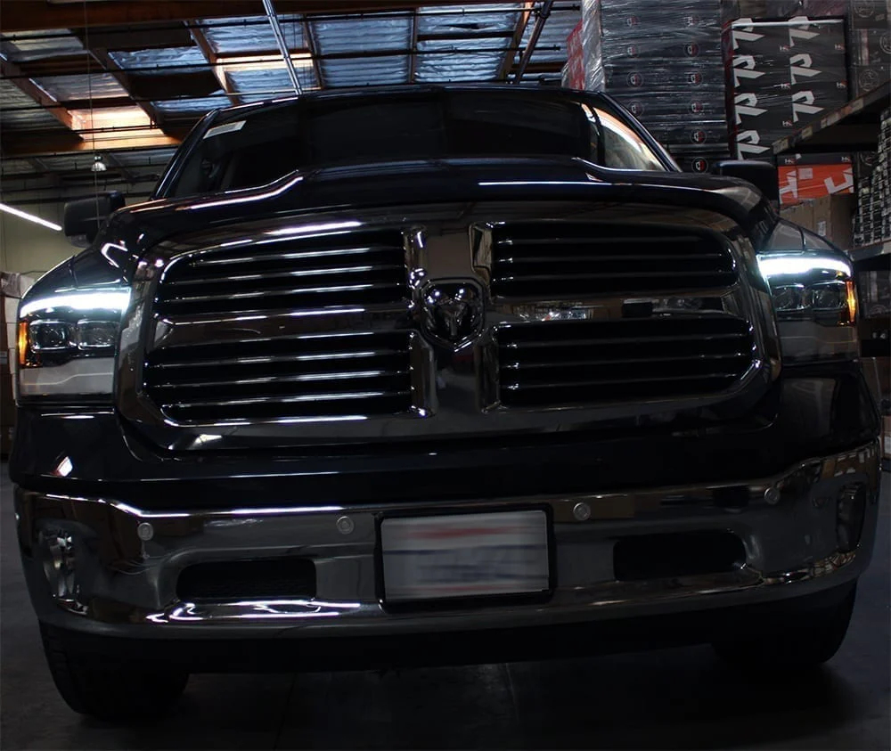 AlphaRex 09-18 Ram Truck LUXX-Series LED Projector Headlights Black (6)