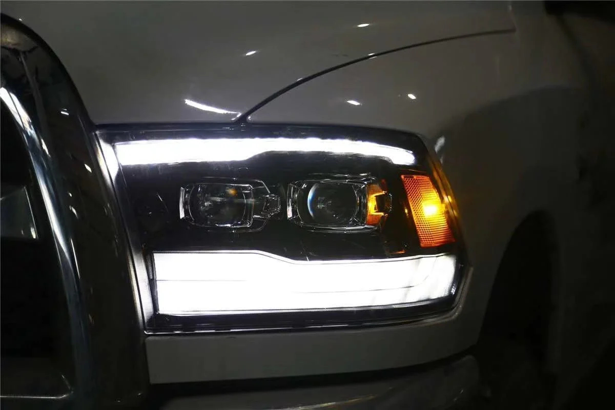 AlphaRex 09-18 Ram Truck LUXX-Series LED Projector Headlights Black (7)