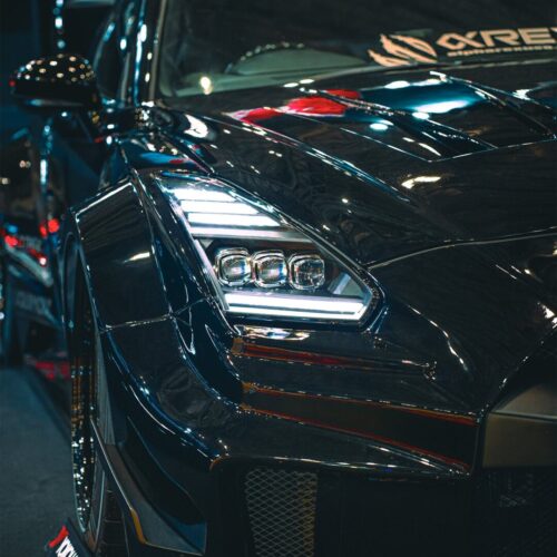 Alternative view of AlphaRex 09-25 Nissan GT-R NOVA-Series LED Projector Headlights Black