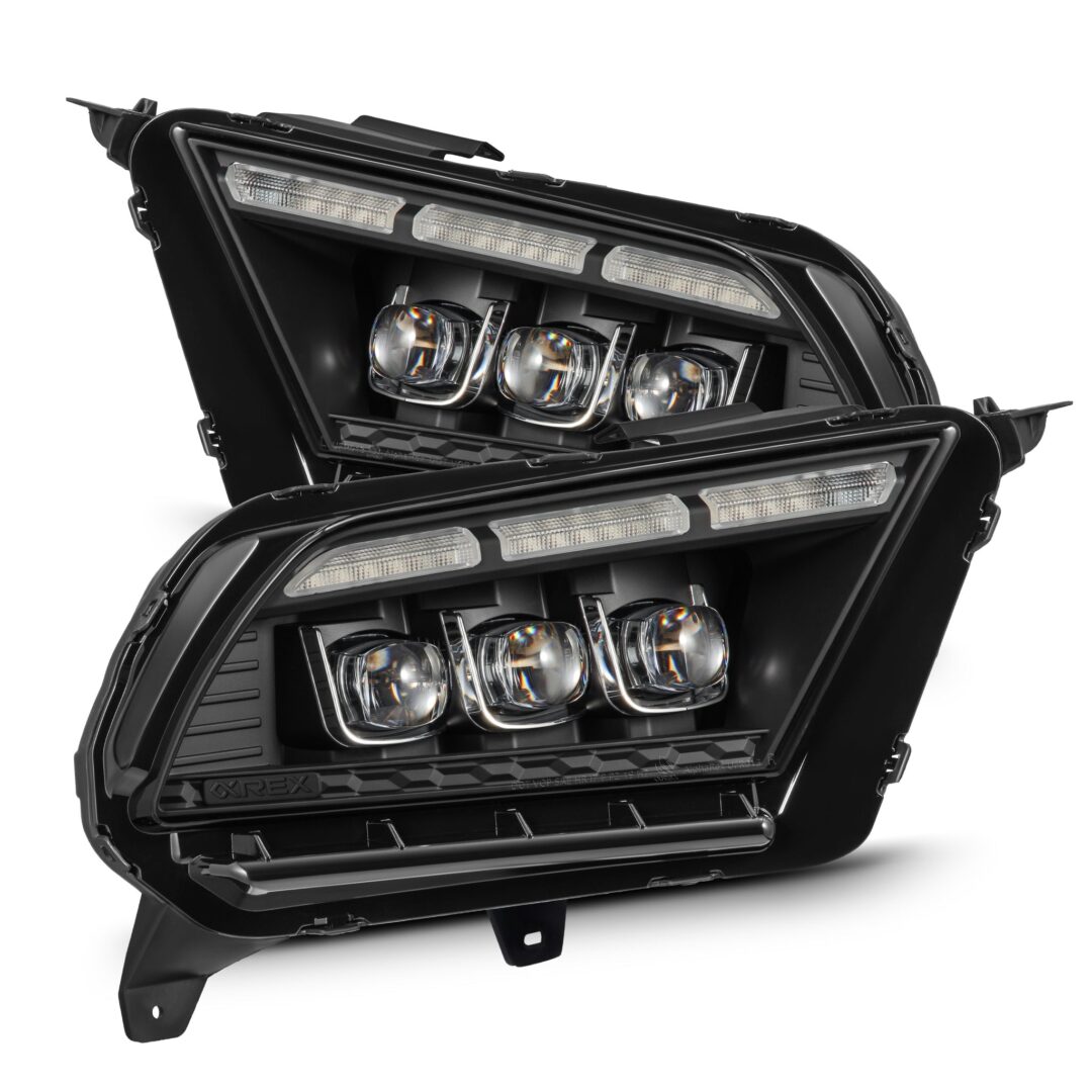 AlphaRex 10-12 Ford Mustang MK II NOVA-Series LED Projector Headlights Black (1)