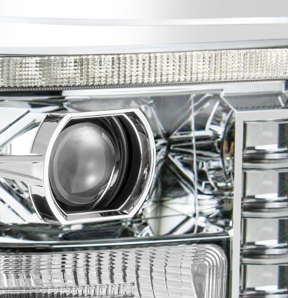 AlphaRex 11-16 Ford Super Duty LUXX-Series LED Projector Headlights Chrome (3)