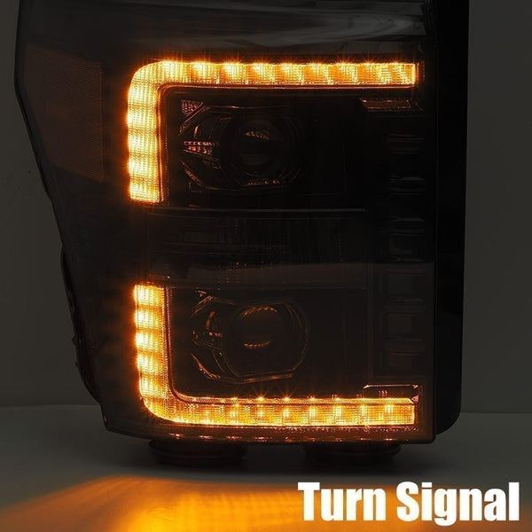 AlphaRex 11-16 Ford Super Duty LUXX-Series LED Projector Headlights Chrome (8)