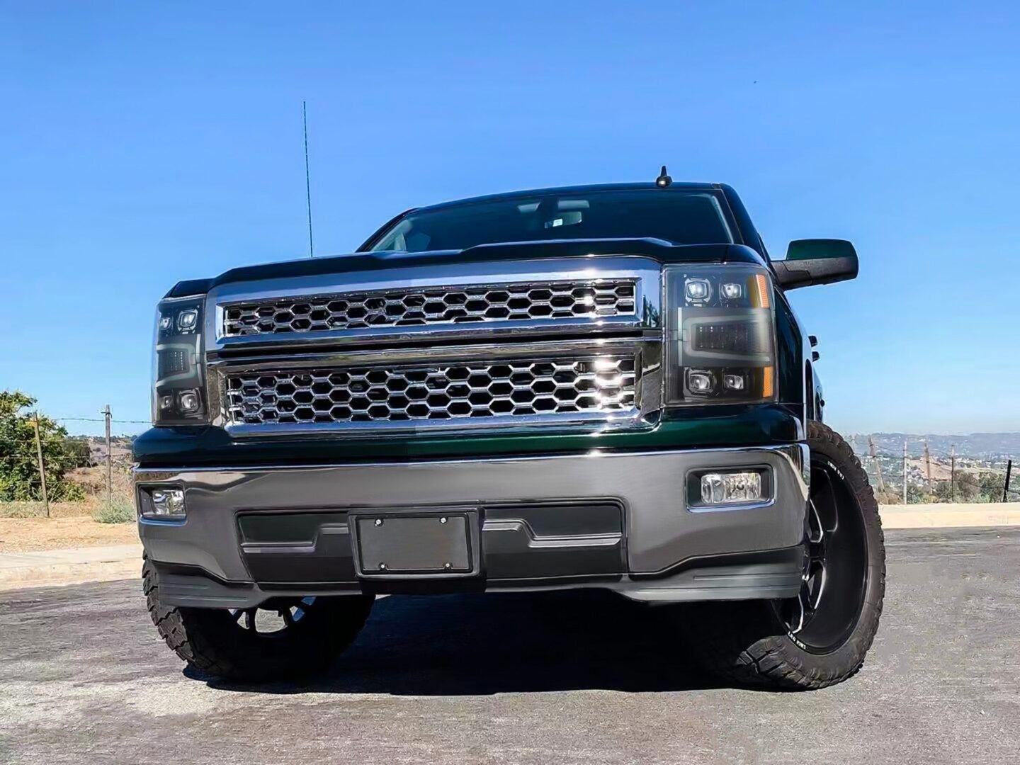 AlphaRex 14-15 Chevrolet Silverado NOVA-Series LED Projector Headlights Alpha-Black (2)