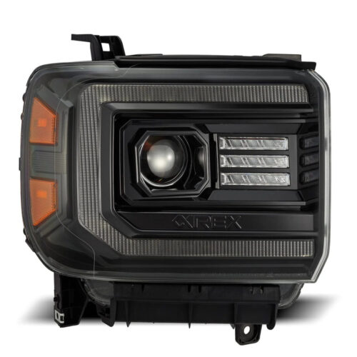 Alternative view of AlphaRex 14-18 GMC Sierra LUXX-Series LED Projector Headlights Alpha-Black