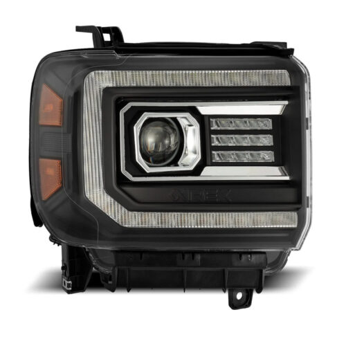 Alternative view of AlphaRex 14-18 GMC Sierra LUXX-Series LED Projector Headlights Black