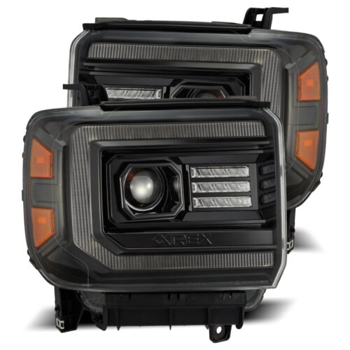 AlphaRex 14-18 GMC Sierra PRO-Series Halogen Projector Headlights Alpha-Black