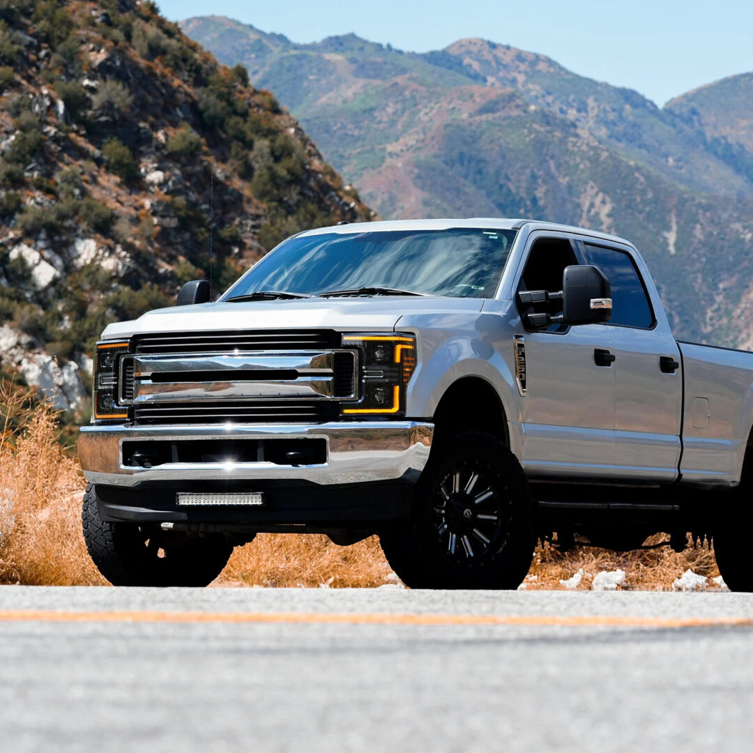 AlphaRex 17-19 Ford Super Duty MKII LUXX-Series LED Projector Headlights Black (ETA mid Nov) (1)