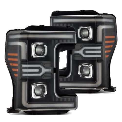 AlphaRex 17-19 Ford Super Duty MKII LUXX-Series LED Projector Headlights Black (ETA mid Nov)