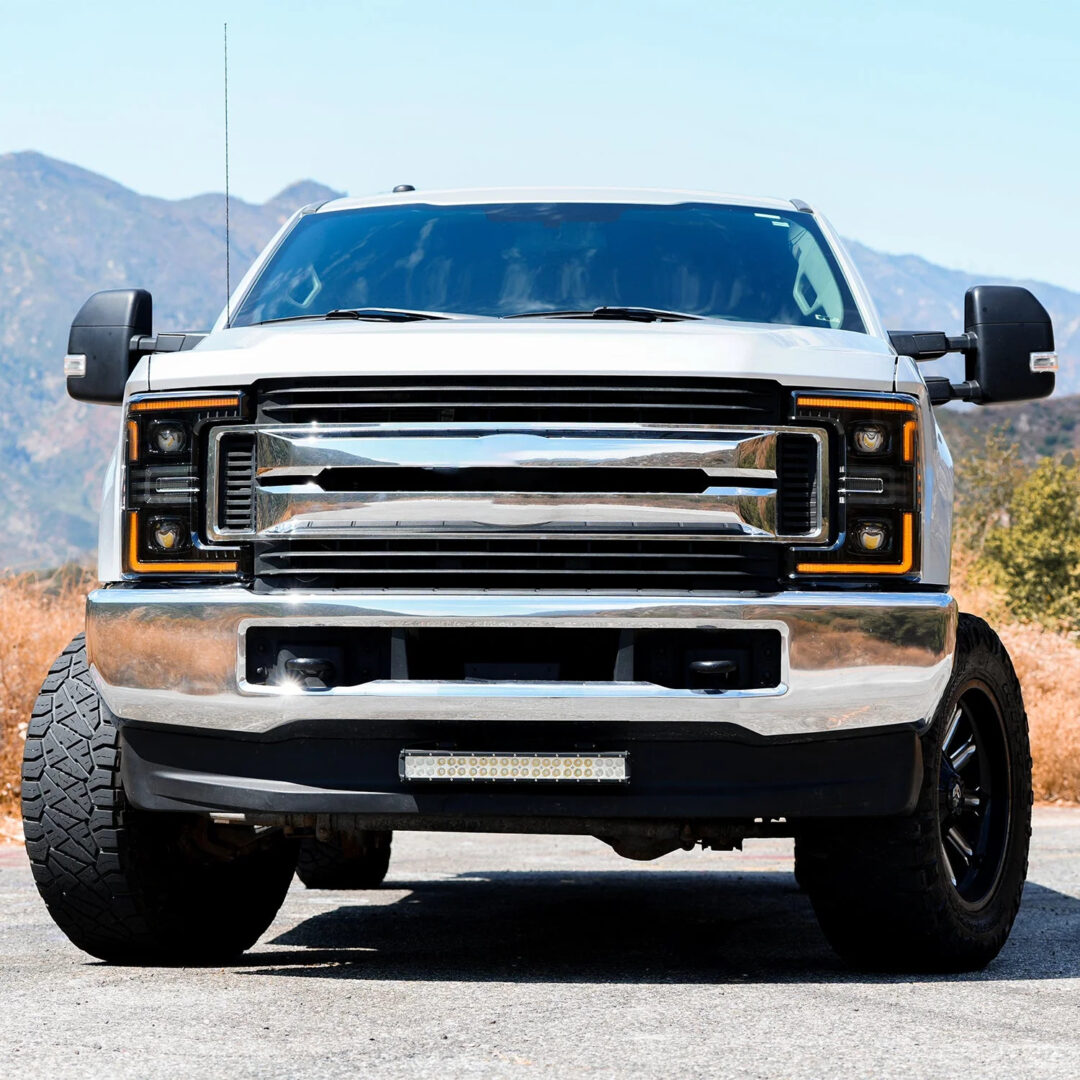 AlphaRex 17-19 Ford Super Duty MKII LUXX-Series LED Projector Headlights Black (ETA mid Nov) (4)
