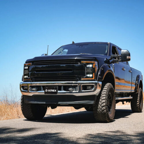 Alternative view of AlphaRex 17-19 Ford Super Duty MKII NOVA-Series LED Projector Headlights Black