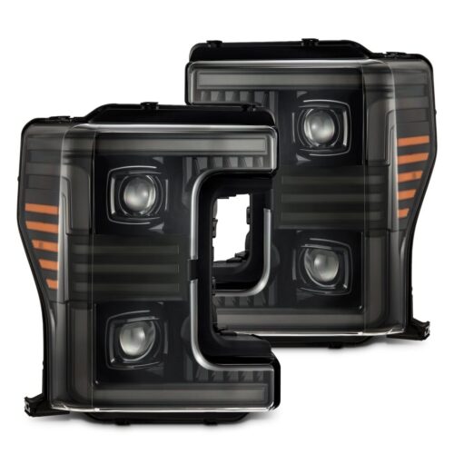 AlphaRex 17-19 Ford Super Duty MKII PRO-Series Halogen Projector Headlights Alpha-Black