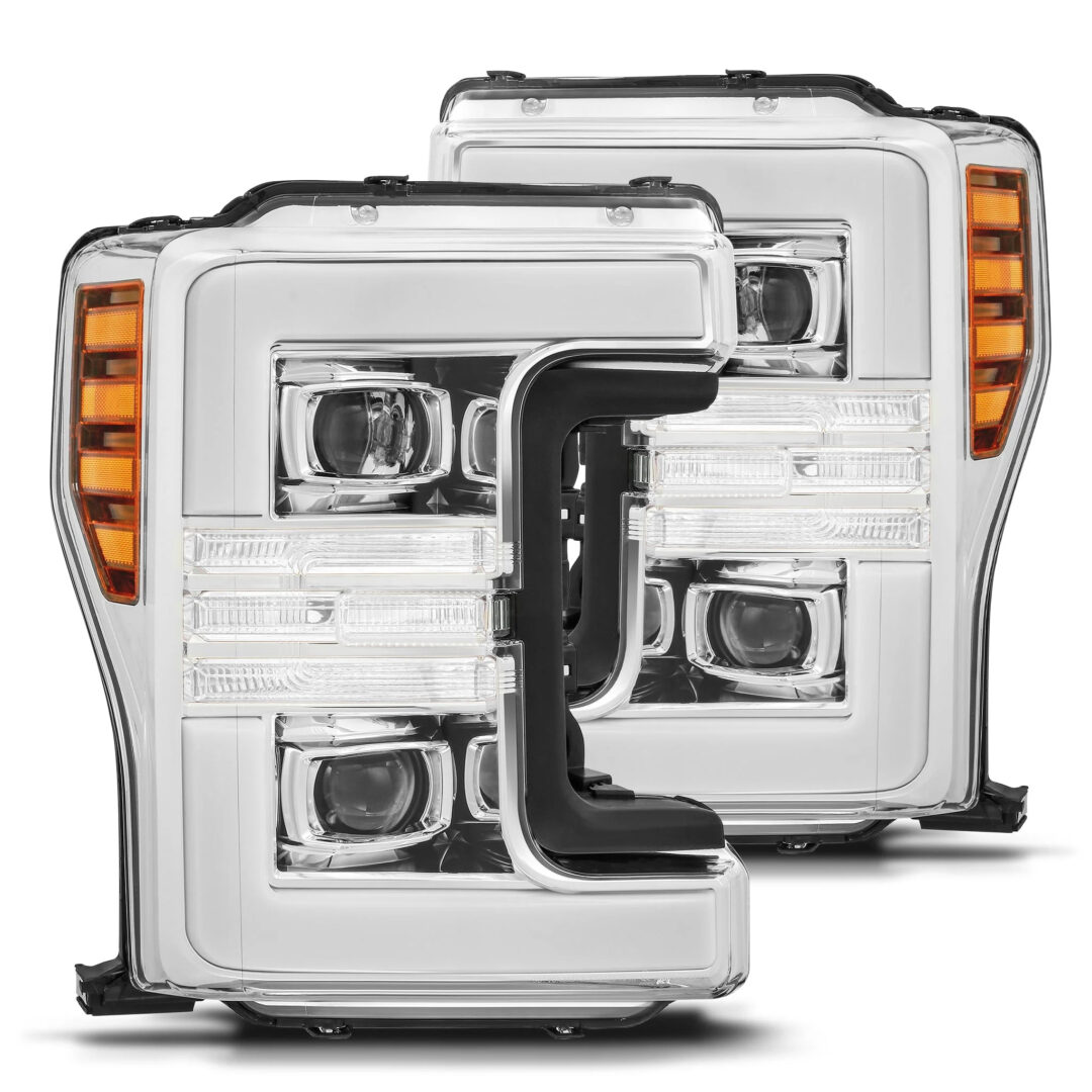 AlphaRex 17-19 Ford Super Duty PRO-Series Halogen Projector Headlights Chrome (1)
