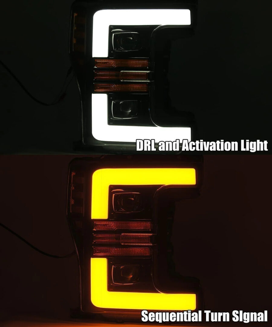 AlphaRex 17-19 Ford Super Duty PRO-Series Halogen Projector Headlights Chrome (3)