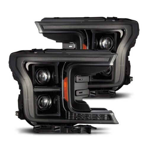AlphaRex 18-20 Ford F150 (MK II 14th Gen Style) PRO-Series Halogen Projector Headlights Alpha-Black (ETA late Nov)