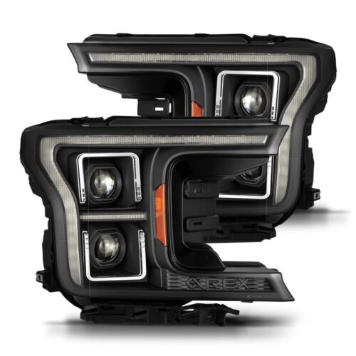 AlphaRex 18-20 Ford F150 (MK II 14th Gen Style) PRO-Series Halogen Projector Headlights Black