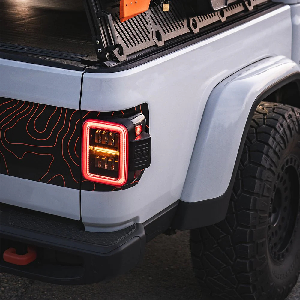 AlphaRex 19-25 Jeep Gladiator JT NOVA-Series Prismatic LED Tail Lights Chrome (4)