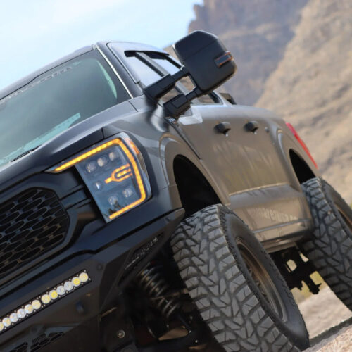 Alternative view of AlphaRex 21-23 Ford F150 / 21-23 Ford F150 Raptor NOVA-Series LED Projector Headlights Alpha-Black