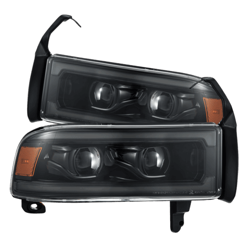 AlphaRex 94-01 Dodge Ram 1500/94-02 Ram 2500/3500 LUXX-Series LED Headlights Alpha-Black