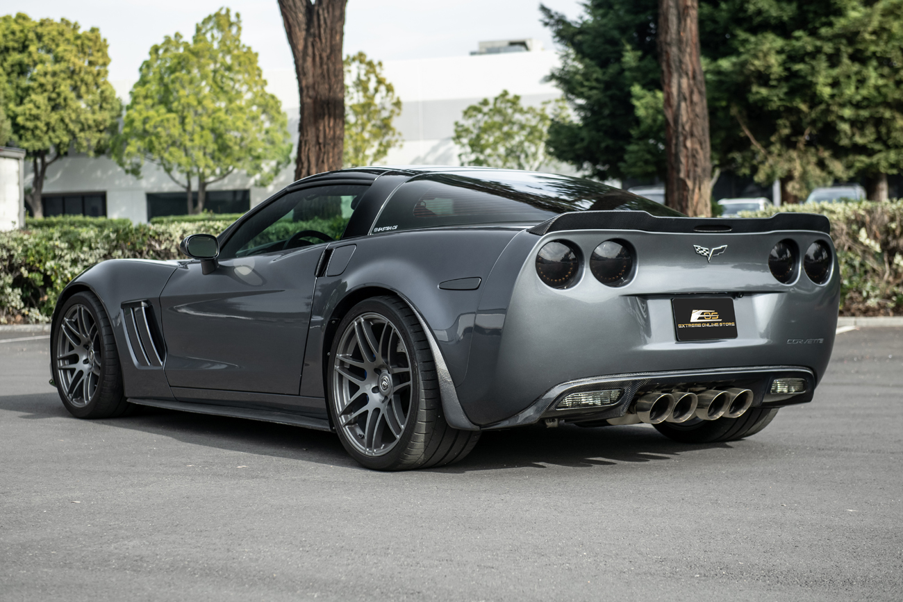 EOS 2005-13 Corvette C6 Z06 ZR1 Extended CARBON FIBER Rear Splash Guard Mud Flaps Carbon Fiber (16)