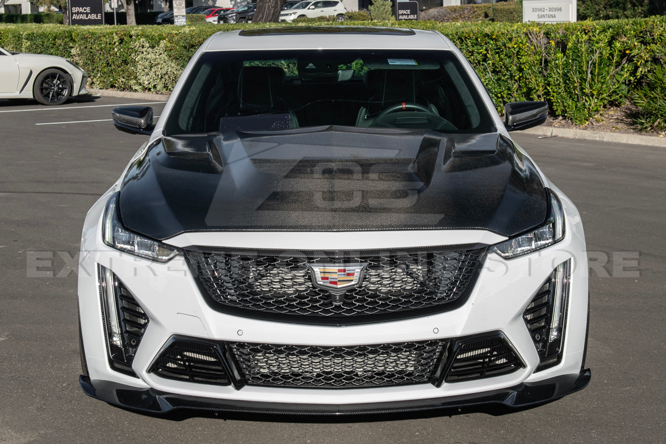 EOS 2020-Up Cadillac CT5-V Blackwing Sedan Front Lip Splitter-Carbon Fiber (1)