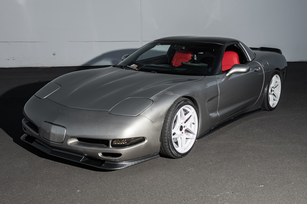 EOS Corvette C5 ZR1 Extended Front Splitter Lip Hydro-Dipped Carbon Fiber (2)