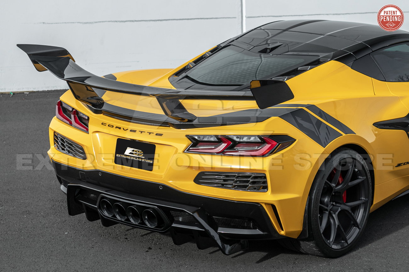 EOS Corvette C8 Z06 Z07 Package ZR1 Style Rear Wing Spoiler Carbon Fiber Without Z06 Z07 Performance Package (34)