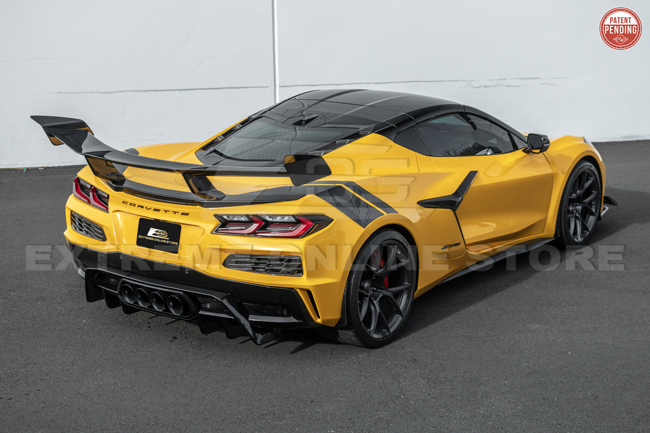 EOS Corvette C8 Z06 Z07 Package ZR1 Style Rear Wing Spoiler Carbon Fiber Without Z06 Z07 Performance Package (35)