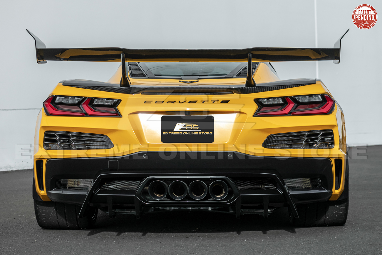 EOS Corvette C8 Z06 Z07 Package ZR1 Style Rear Wing Spoiler Carbon Fiber Without Z06 Z07 Performance Package (36)