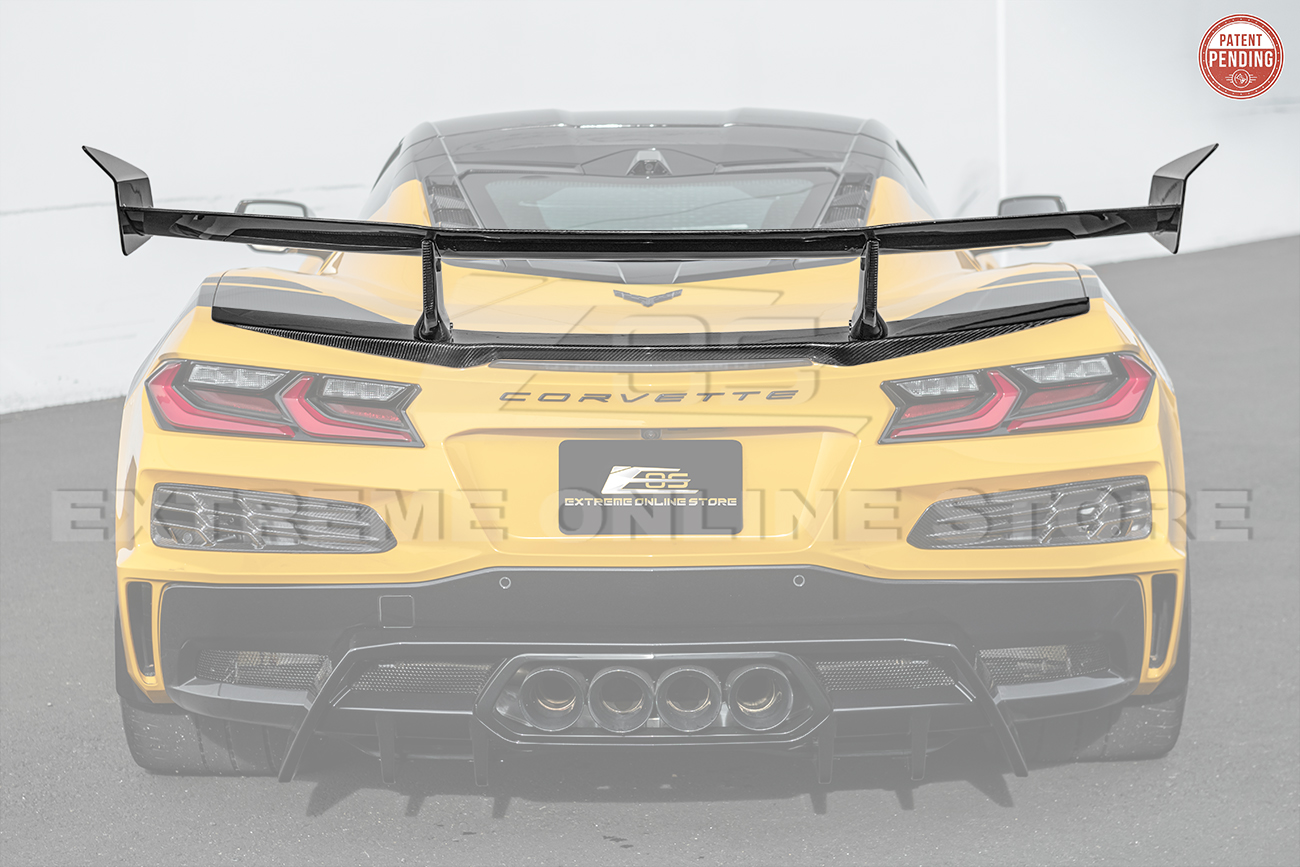 EOS Corvette C8 Z06 Z07 Package ZR1 Style Rear Wing Spoiler Carbon Fiber Without Z06 Z07 Performance Package (37)