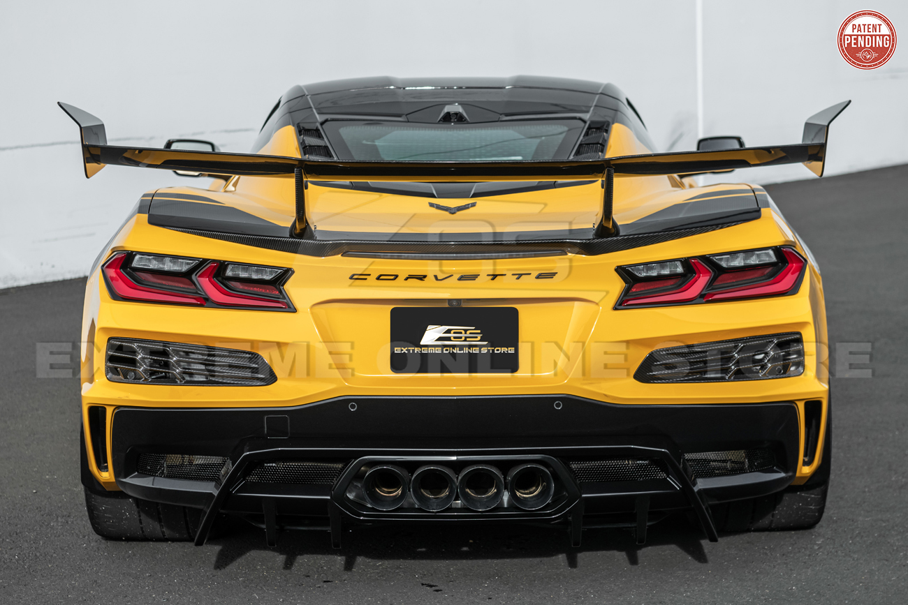 EOS Corvette C8 Z06 Z07 Package ZR1 Style Rear Wing Spoiler Carbon Fiber Without Z06 Z07 Performance Package (38)