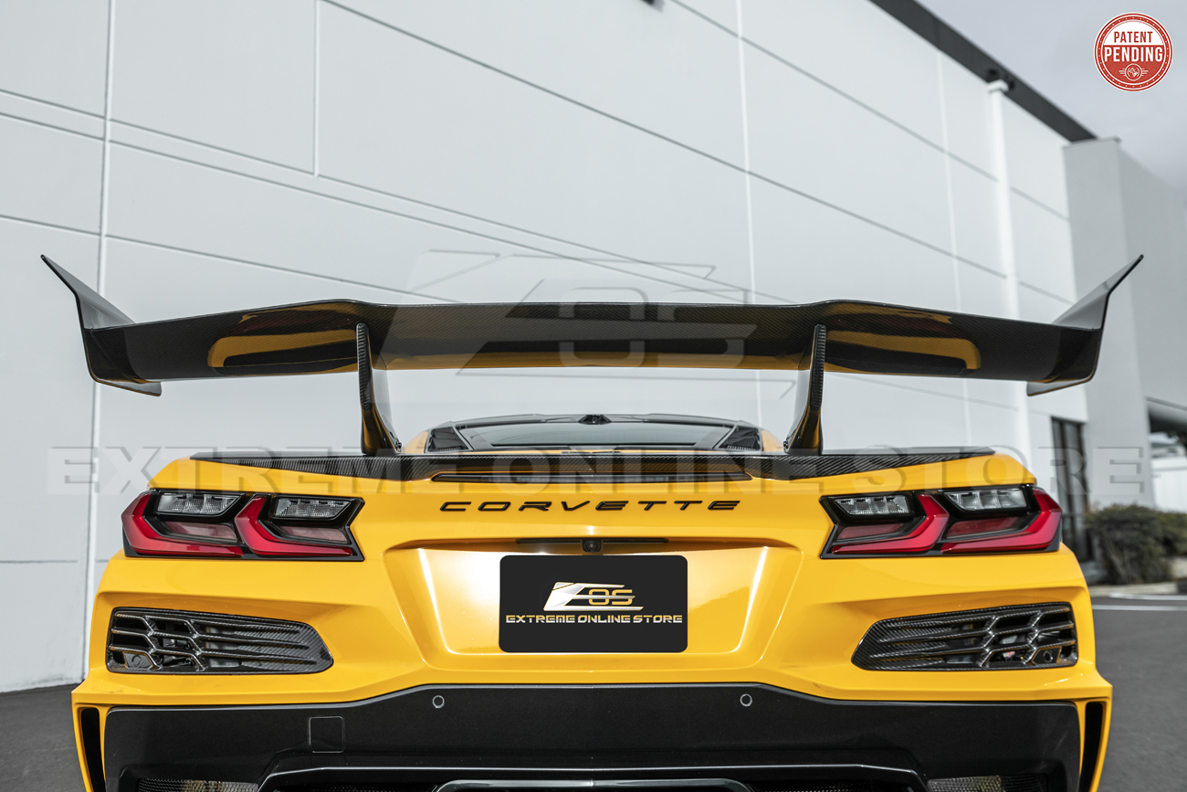 EOS Corvette C8 Z06 Z07 Package ZR1 Style Rear Wing Spoiler Carbon Fiber Without Z06 Z07 Performance Package (39)