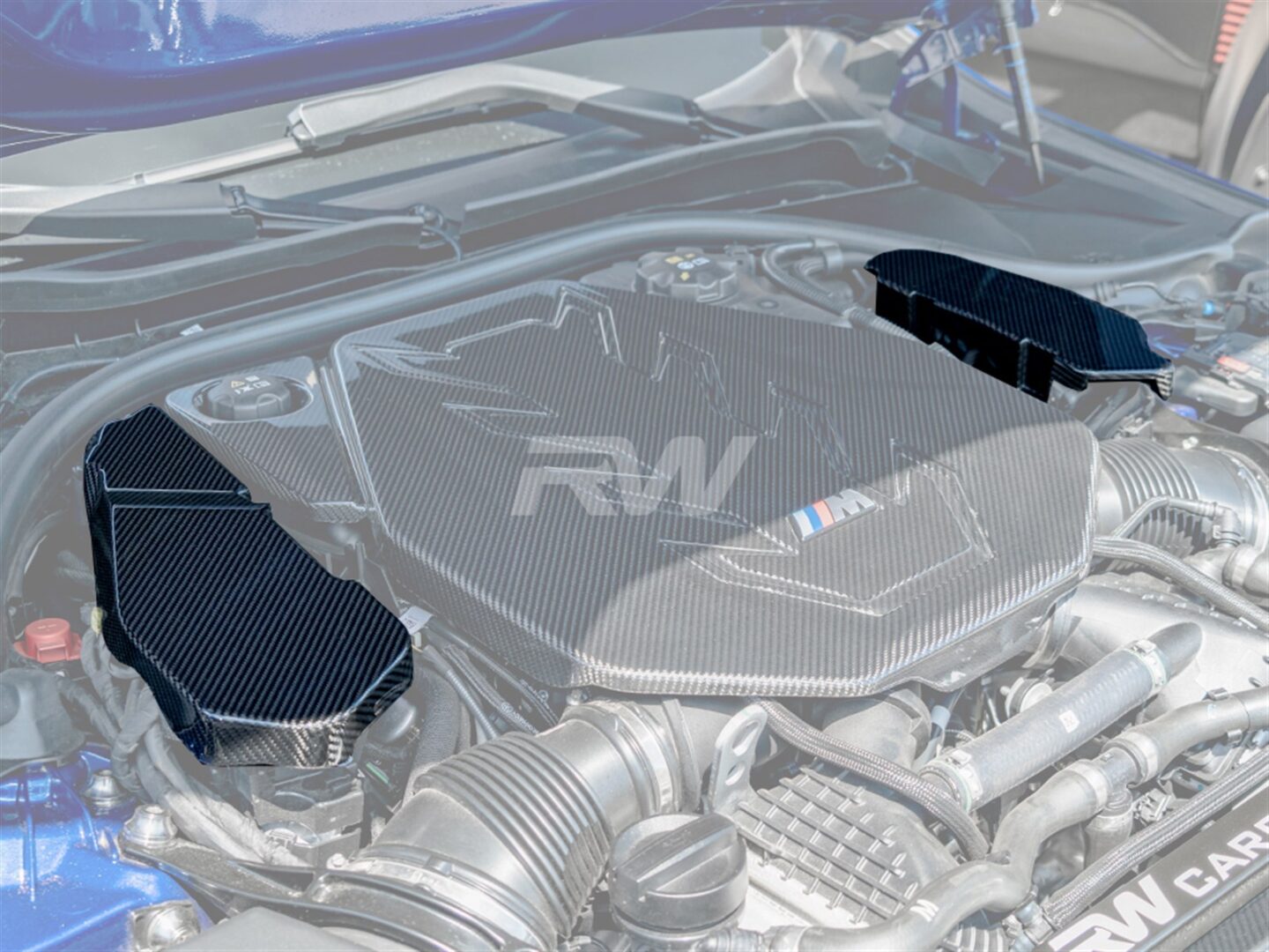 RW Carbon 2025-2026 BMW G90 G99 M5 Carbon Engine Cover Trim Kit bmwg9007