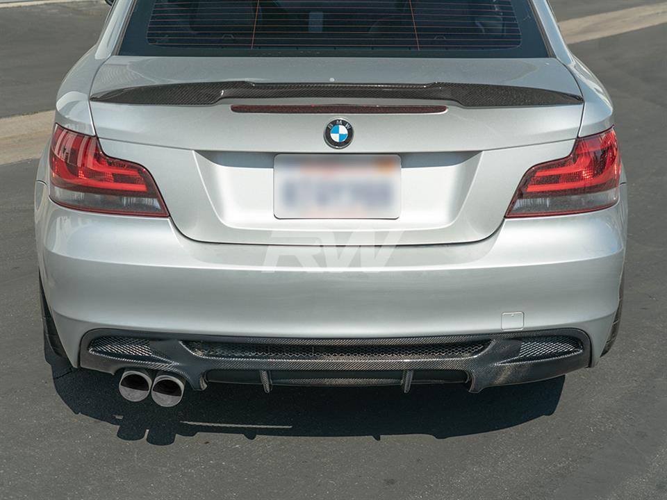 RW Carbon BMW E82 E88 Perf. Style Carbon Fiber Diffuser - Image 4