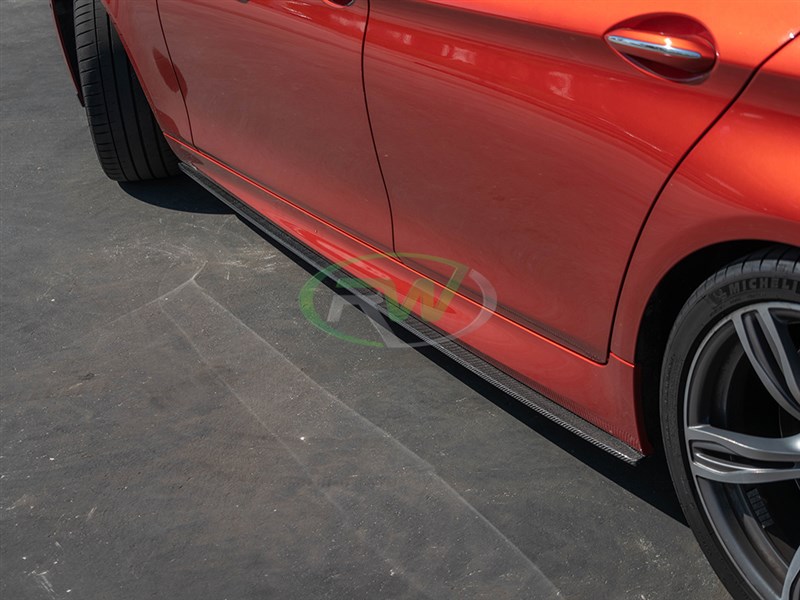 RW Carbon BMW F10 F11 CF Performance Style Side Skirt Extensions (5)